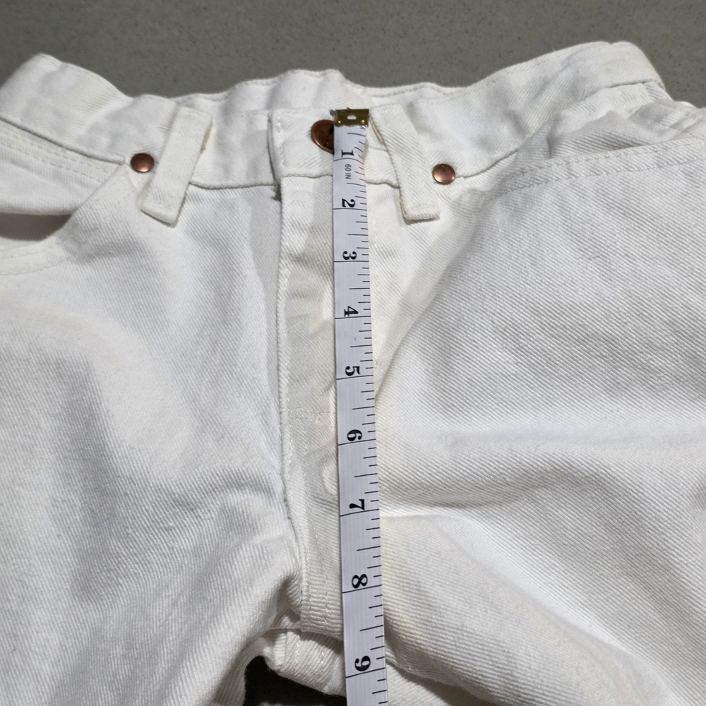 Wrangler Kids White Denim Straight Leg Jeans High Rise Western Pants 23x25 - Picture 7 of 10